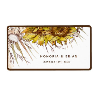 Rustic Mustard Sunflower Label