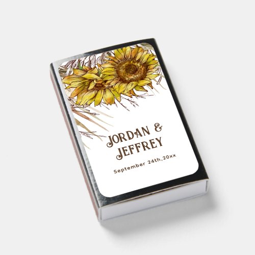 Rustic Mustard Sunflowers  Matchboxes