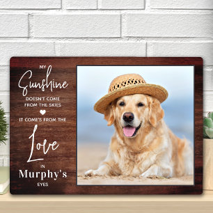 Rustic My Sunshine Personalize Photo Pet Dog Lover Plaque