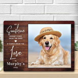 Rustic My Sunshine Personalize Photo Pet Dog Lover Plaque