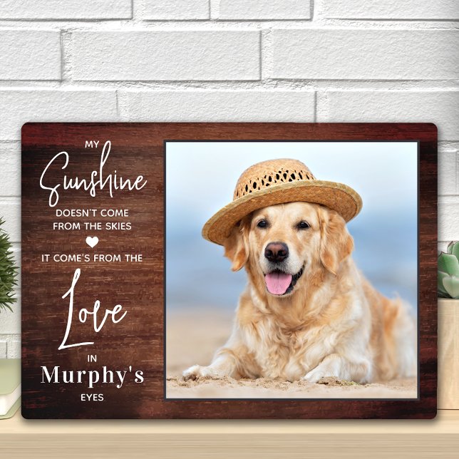 Rustic My Sunshine Personalize Photo Pet Dog Lover Plaque (Creator Uploaded)