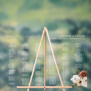 Rustic N Boho Floral Alphabetical Seating Chart LW