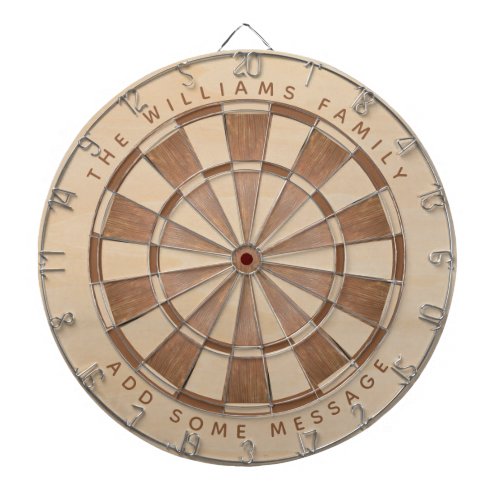 Rustic Name Message Brown Wood Classic  Dart Board