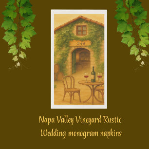 Rustic Napa Valley Vineyard Golden Wedding  Paper Guest Towels