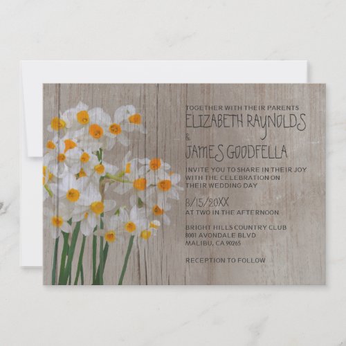 Rustic Narcissus Wedding Invitations