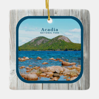 Rustic National Park Custom Photo Ceramic Ornament