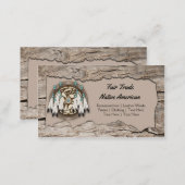 Rustic Native American Dreamcatcher Wood Cutout Business Card (Front/Back)