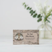 Rustic Native American Dreamcatcher Wood Cutout Business Card (Standing Front)