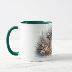 Rustic Nativity Scene with Winter Florals Mug