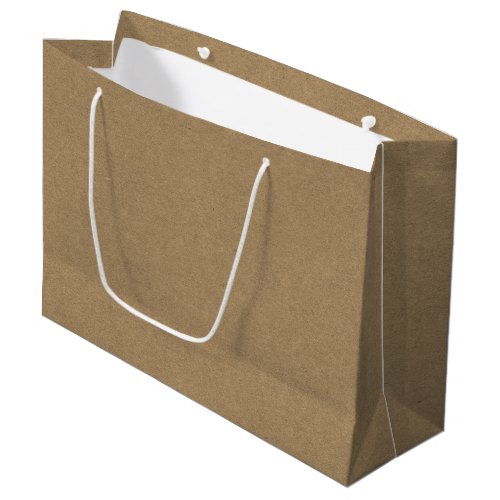 Rustic natural brown kraft plain solid modern large gift bag