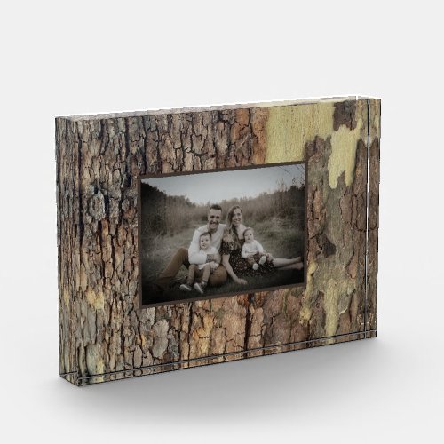 Rustic natural distressed tree bark forest trees  photo block