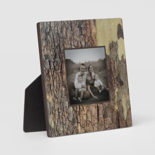 Rustic natural distressed tree bark forest trees  plaque