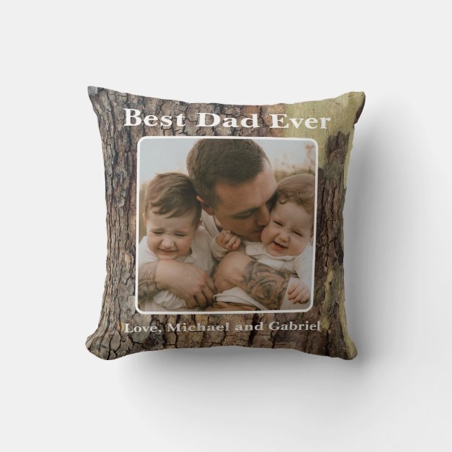 Rustic natural distressed tree bark forest trees  throw pillow (Front)