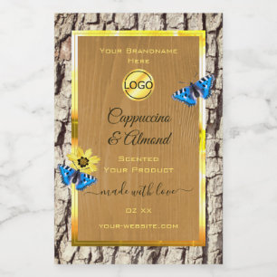Rustic Natural Tree Bark Grain Product Labels Logo