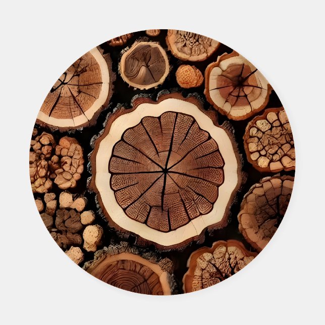 Rustic natural wood Coaster Set of 4 (Single)