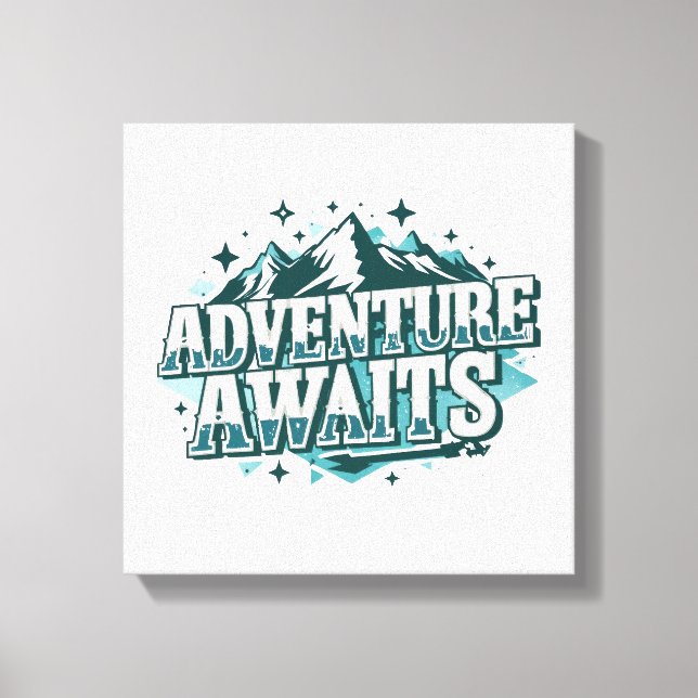 Rustic Nature and Hiking Graphic Canvas Print (Front)