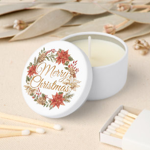 Rustic Nature Christmas Wreath Mini Candle Favors