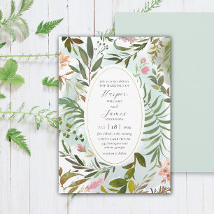 Rustic Nature Floral Forest Greenery Wedding Invit Invitation