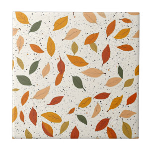 Rustic Nature-Inspired Leaf - Botanical Art Ceramic Tile