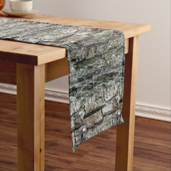 Rustic Nature Old Pine Bark Photo Short Table Runner by KreaturFlora at Zazzle