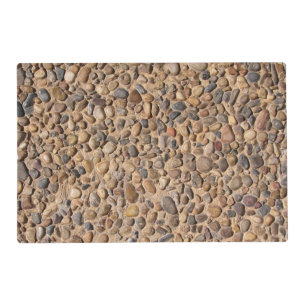 Rustic Nature Pebble Stones Photo Brown Border Placemat
