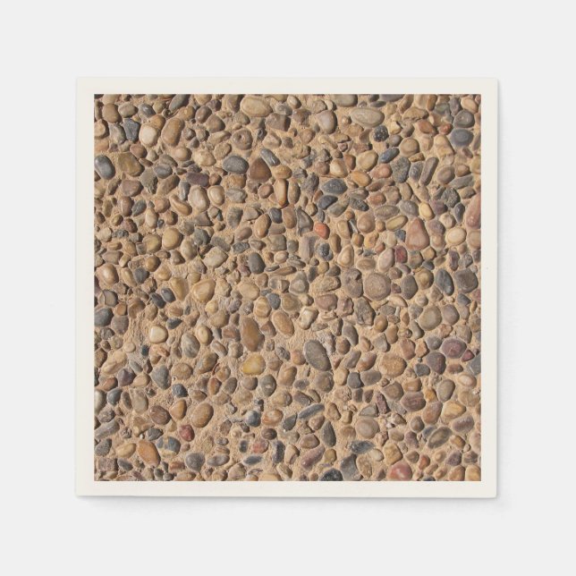 Rustic Nature Pebble Stones Photo Napkins (Front)