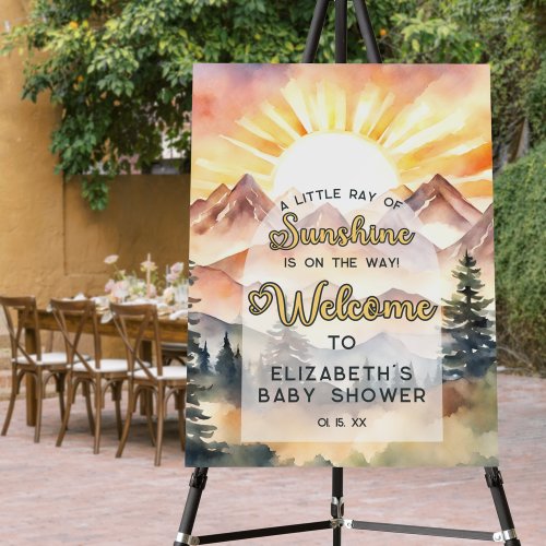 Rustic Nature Ray of Sunshine Baby Shower Welcome Foam Board