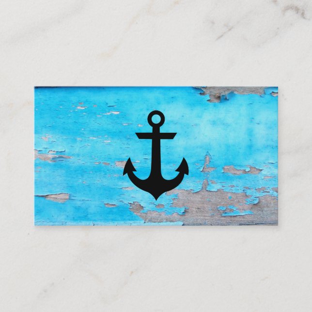 Rustic Nautical Anchor Business Card (Front)