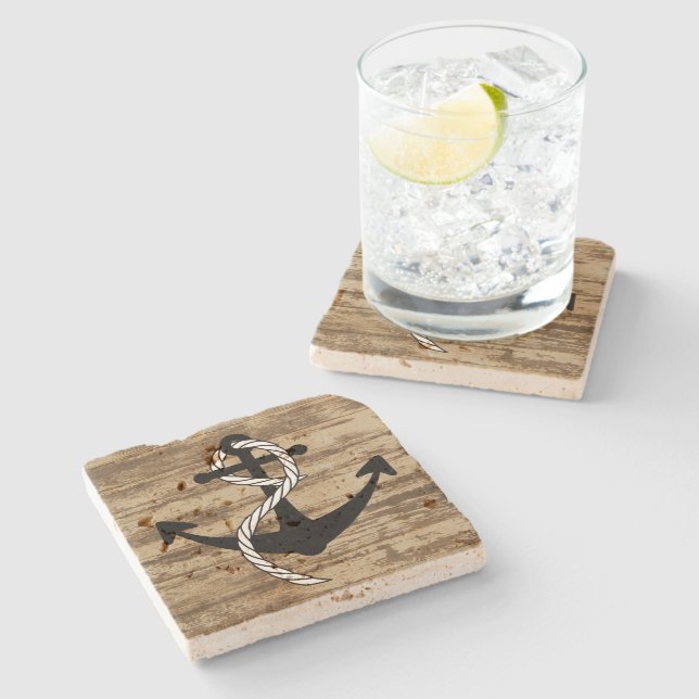 Rustic Nautical Anchor Coasters (Side)