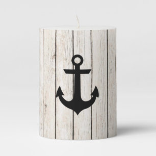 Rustic Nautical Anchor Pillar Candle