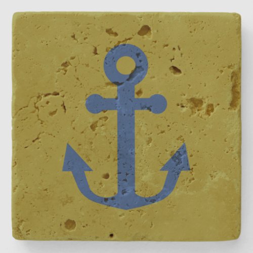 Rustic Nautical Anchor Stone Coaster