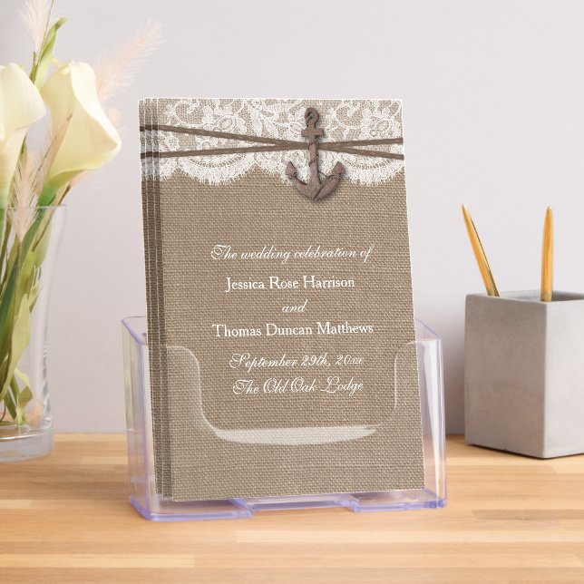 Rustic Nautical Anchor & Twine Wedding Programs Brochure (Insitu)