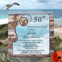 Rustic Nautical Anniversary Invitation