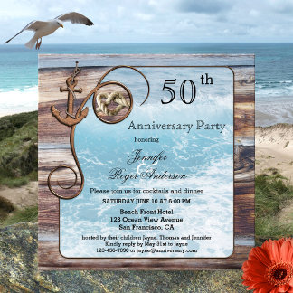 Rustic Nautical Anniversary Invitation