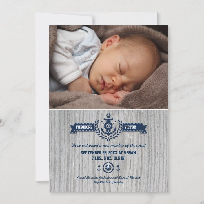 nautical baby announcement