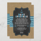 Rustic Nautical baby sprinkle invitations (Front/Back)