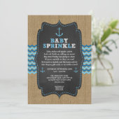 Rustic Nautical baby sprinkle invitations (Standing Front)