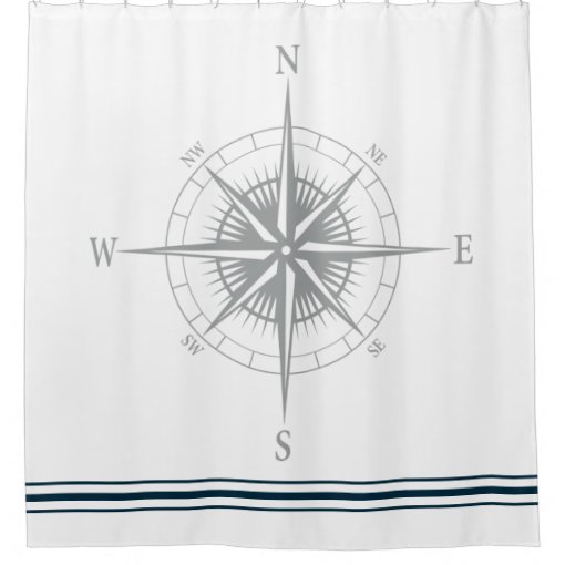 Rustic Nautical Compass Shower Curtain | Zazzle