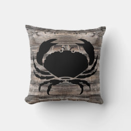 rustic nautical CRAB | Throw Pillow