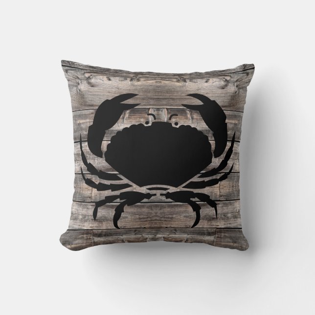 rustic nautical CRAB | Throw Pillow (Front)