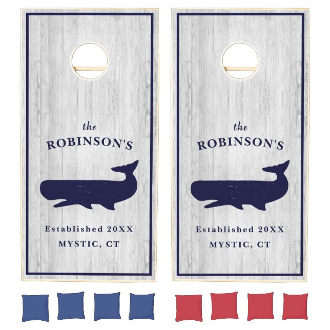 Rustic Nautical Family Beach House Cornhole Set (Set)