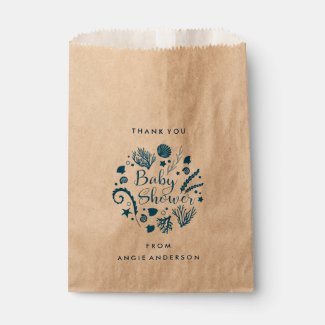 Rustic Nautical Sea Life Baby Shower Favor Bag