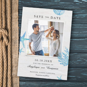 Rustic Nautical Seashells Save the Date