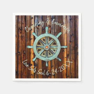 Rustic Nautical Wedding or Engagement Napkins