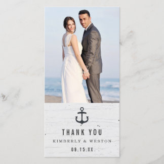 Rustic Nautical Wedding Thank You Photo Card