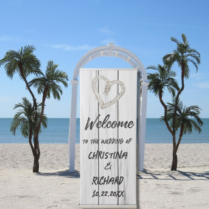 Rustic Nautical Welcome Wedding Foam Boards Retractable Banner