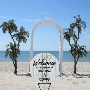Rustic Nautical Welcome Wedding Round Sign