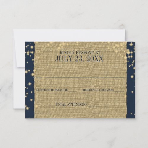 Rustic Navy and Gold Twinkle Wedding Response
