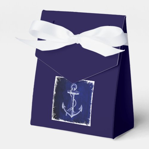 rustic Navy Blue anchor nautical wedding Favor Boxes