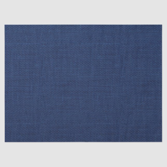 Rustic Navy Blue Burlap Texture Tissue Paper (Front)